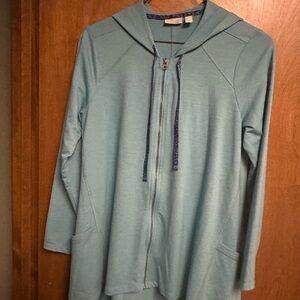 Logo Lounge aqua zip-up swing hoodie
